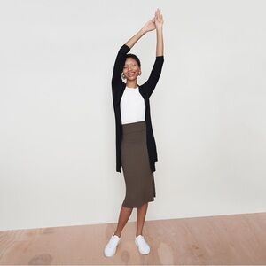 MM Lafleur black Long line kimono Cardigan xl classic business casual corporate